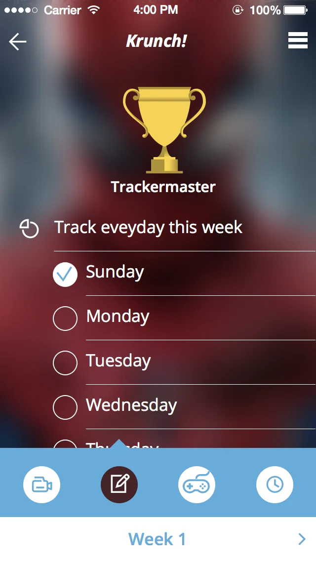 Final Kurbo design — Trackermaster coaching screen