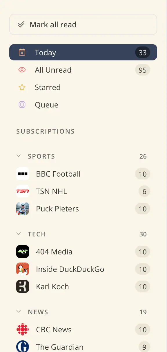 A sidebar group collapsing and expanding, its rows ramping in from top to bottom after the space opens